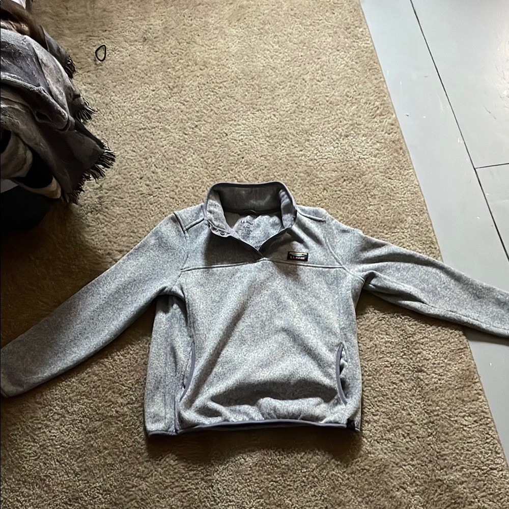 L.L. Bean Heather Gray Fleece Pullover